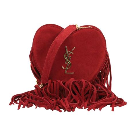 ysl heart fringe bag|Saint Laurent Fringe Love Heart Chain Bag Suede Small .